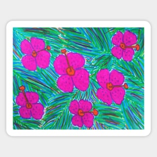 Hawaii Dreams Hibiscus Flowers Sticker